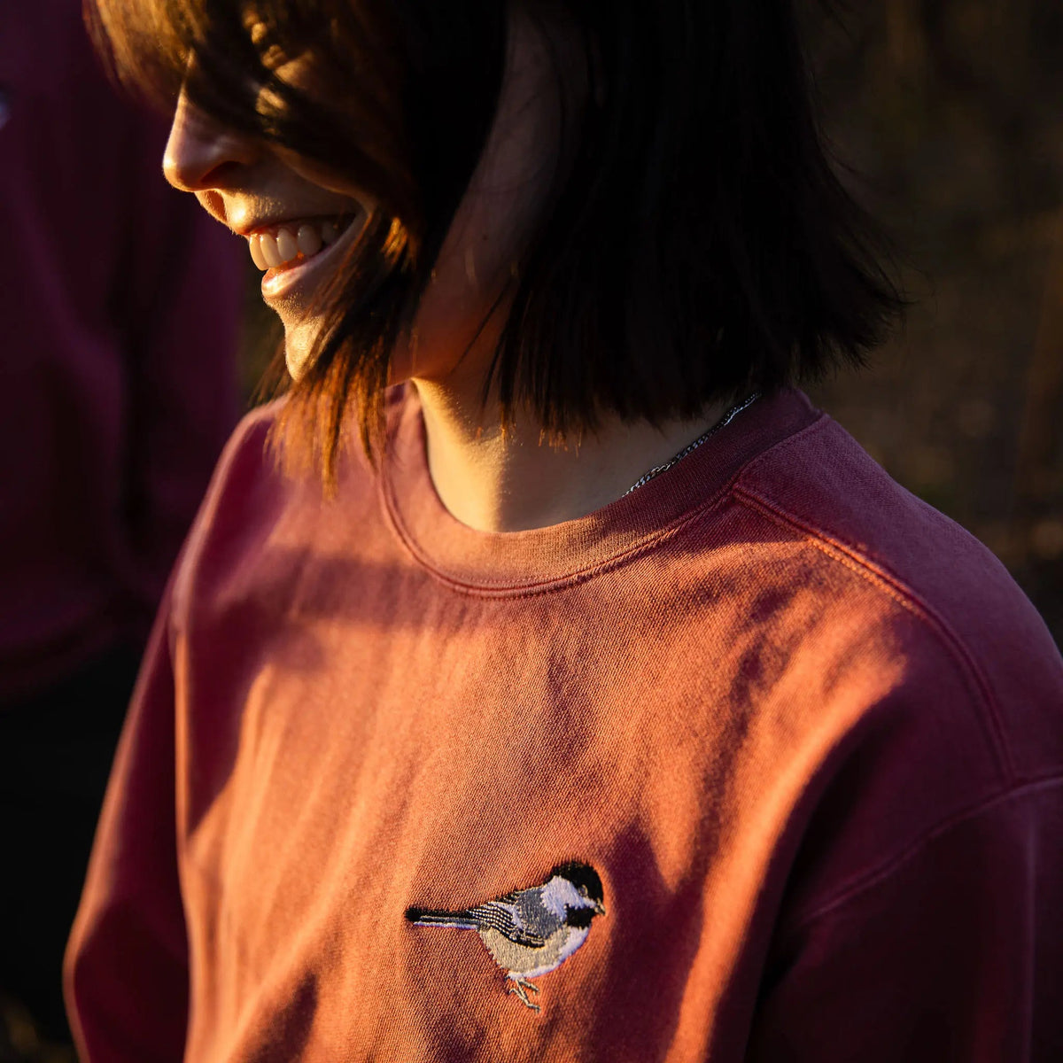Chickadee Embroidered Sweatshirt Bird Collective