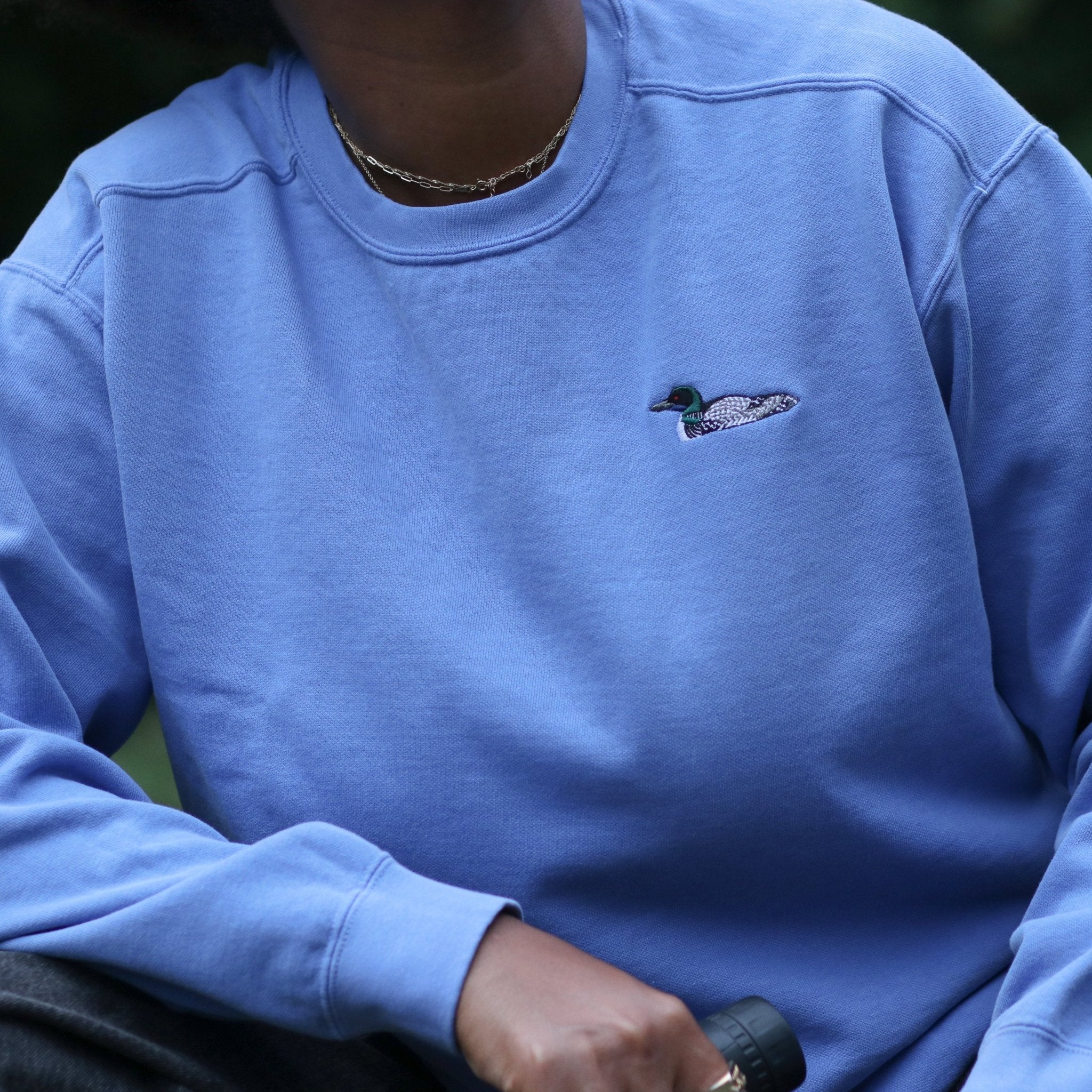 Bird Collective - Loon Embroidered Sweatshirt - S - Lake