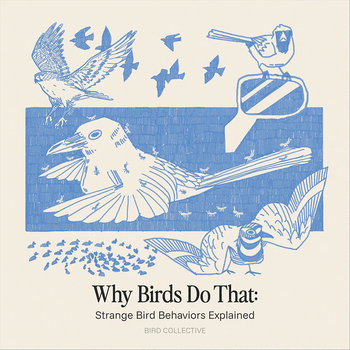 Illustrated banner of birds with ants crawling on one bird, suggesting unusual behavior.