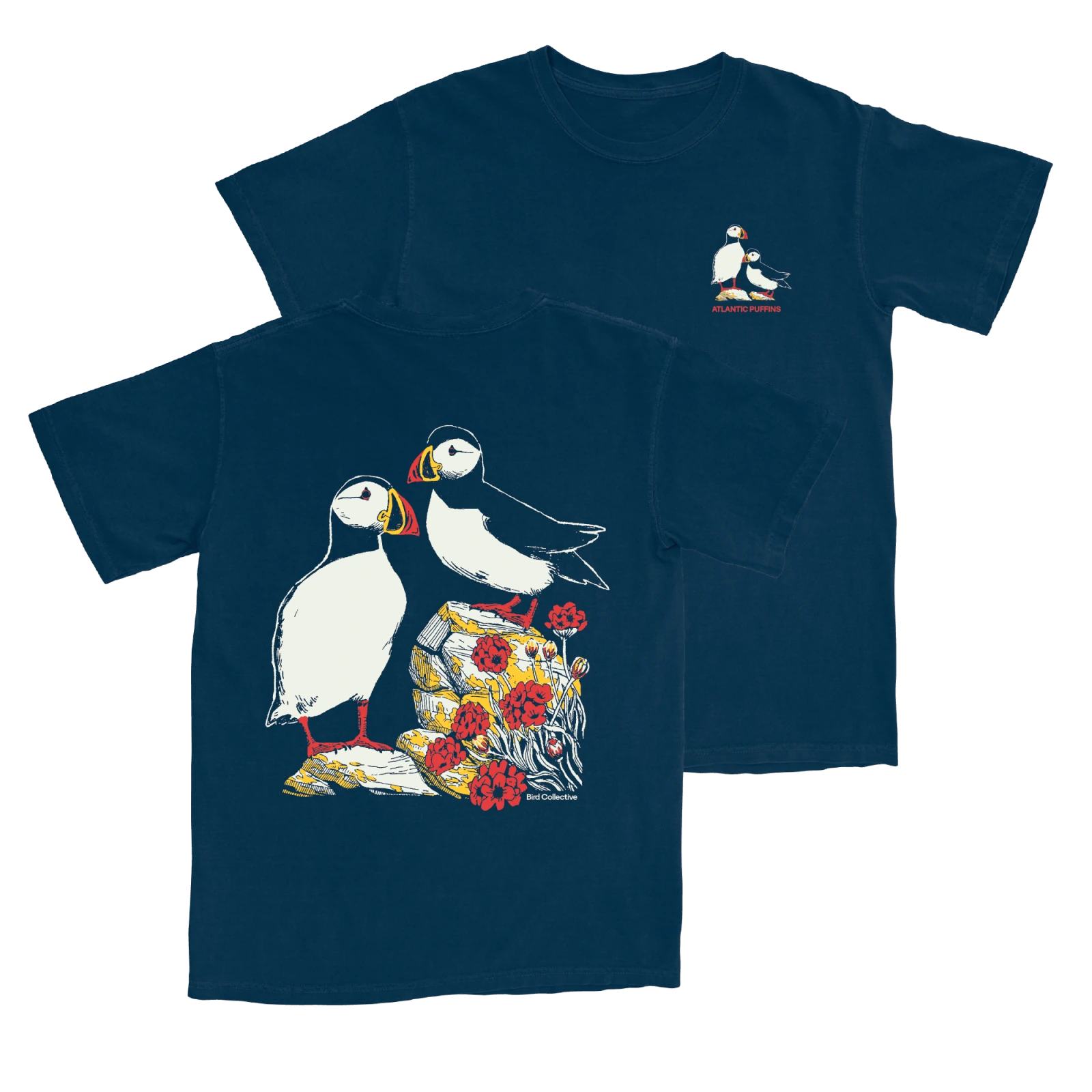 Bird Collective - Atlantic Puffin Tee - S - Navy