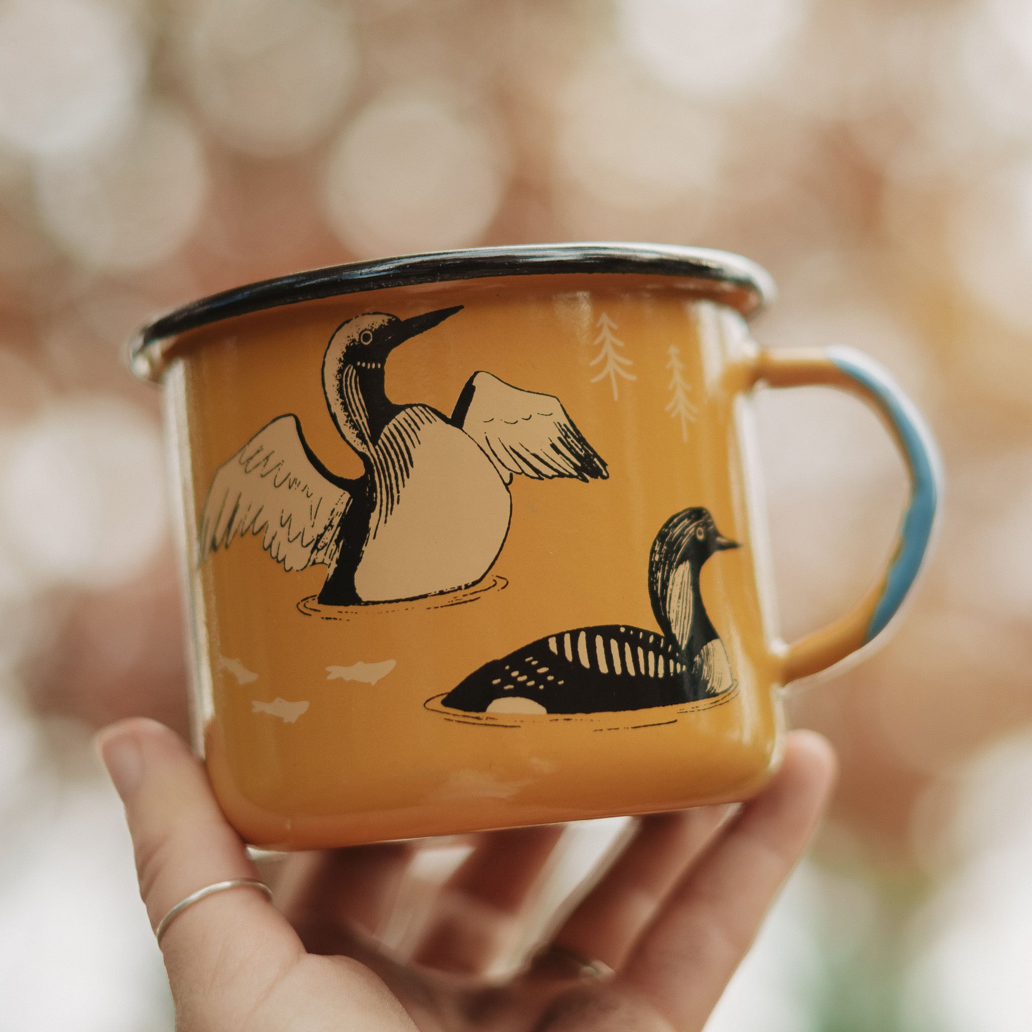 Bird Collective - Loons of North America Large Enamelware Mug - -
