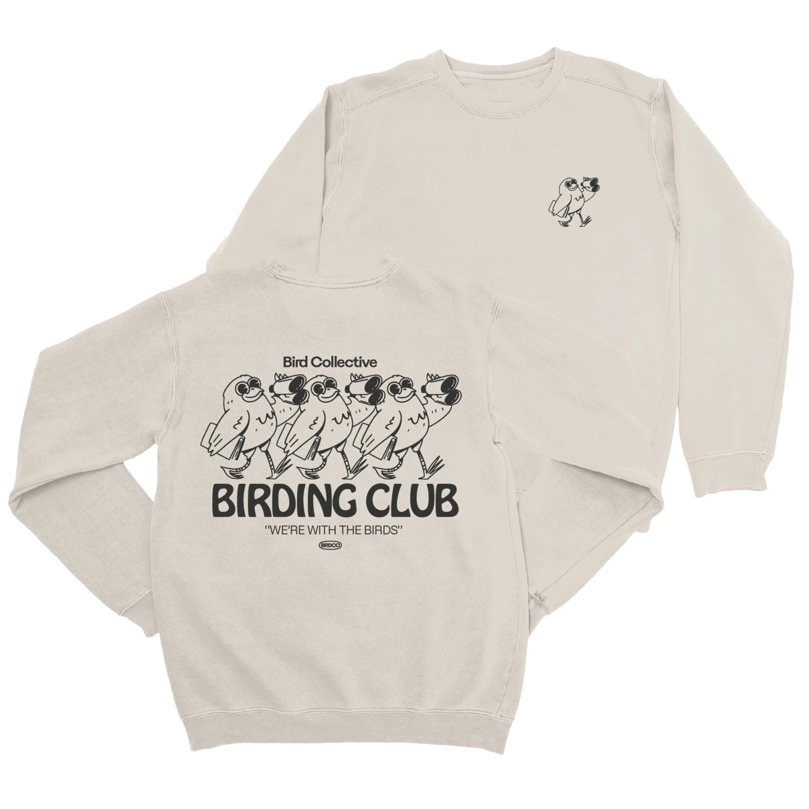 Bird Collective - Birding Club Sweatshirt - XS - Heather Dust