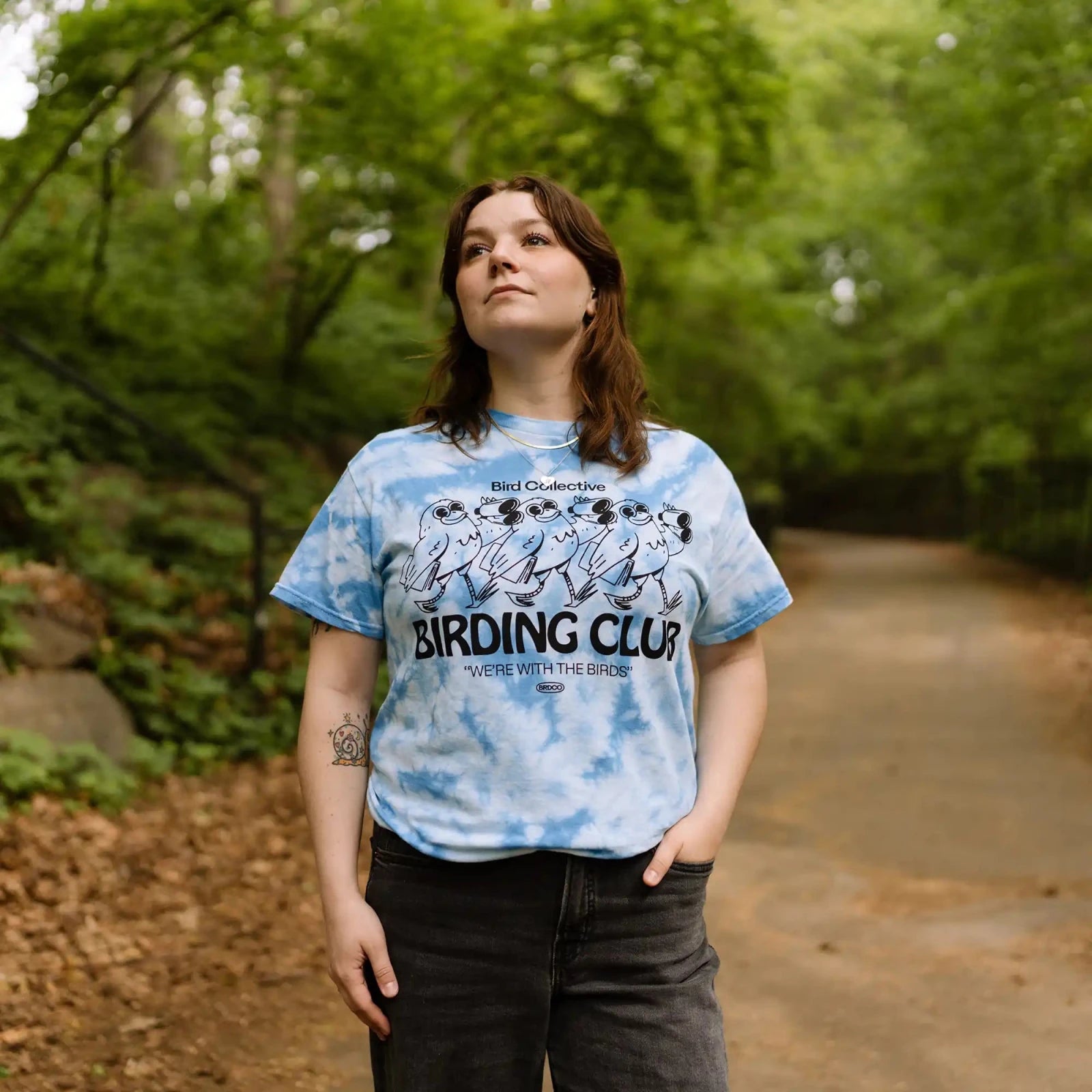 Bird Collective - Birding Club Tie Dye Tee - S - Sky