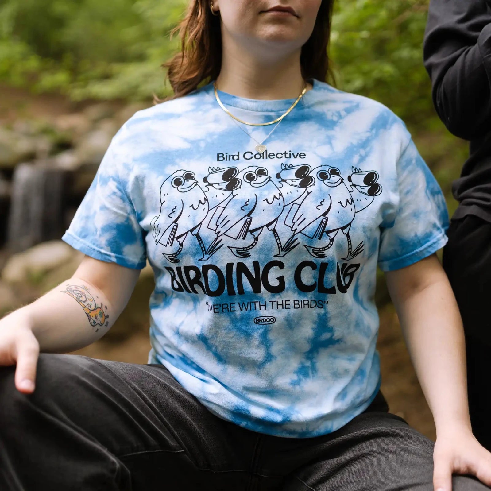 Bird Collective - Birding Club Tie Dye Tee - S - Sky