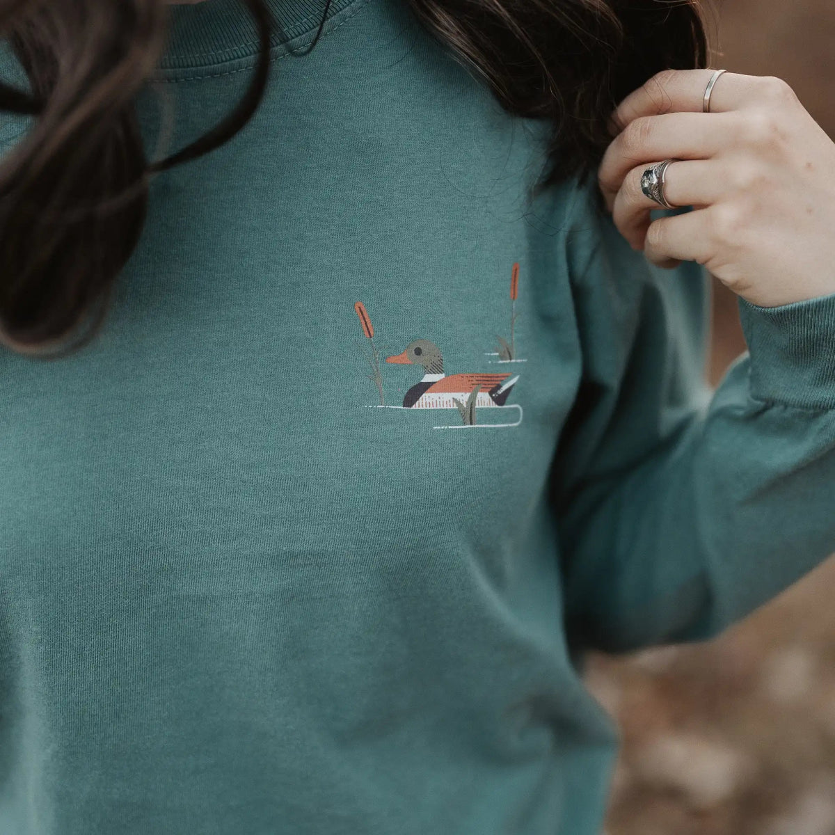 Bird Collective - Dabbling Ducks Long Sleeve - S - Light Green