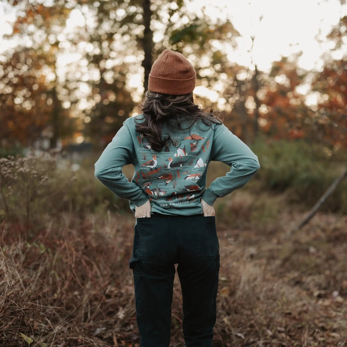 Bird Collective - Dabbling Ducks Long Sleeve - S - Light Green