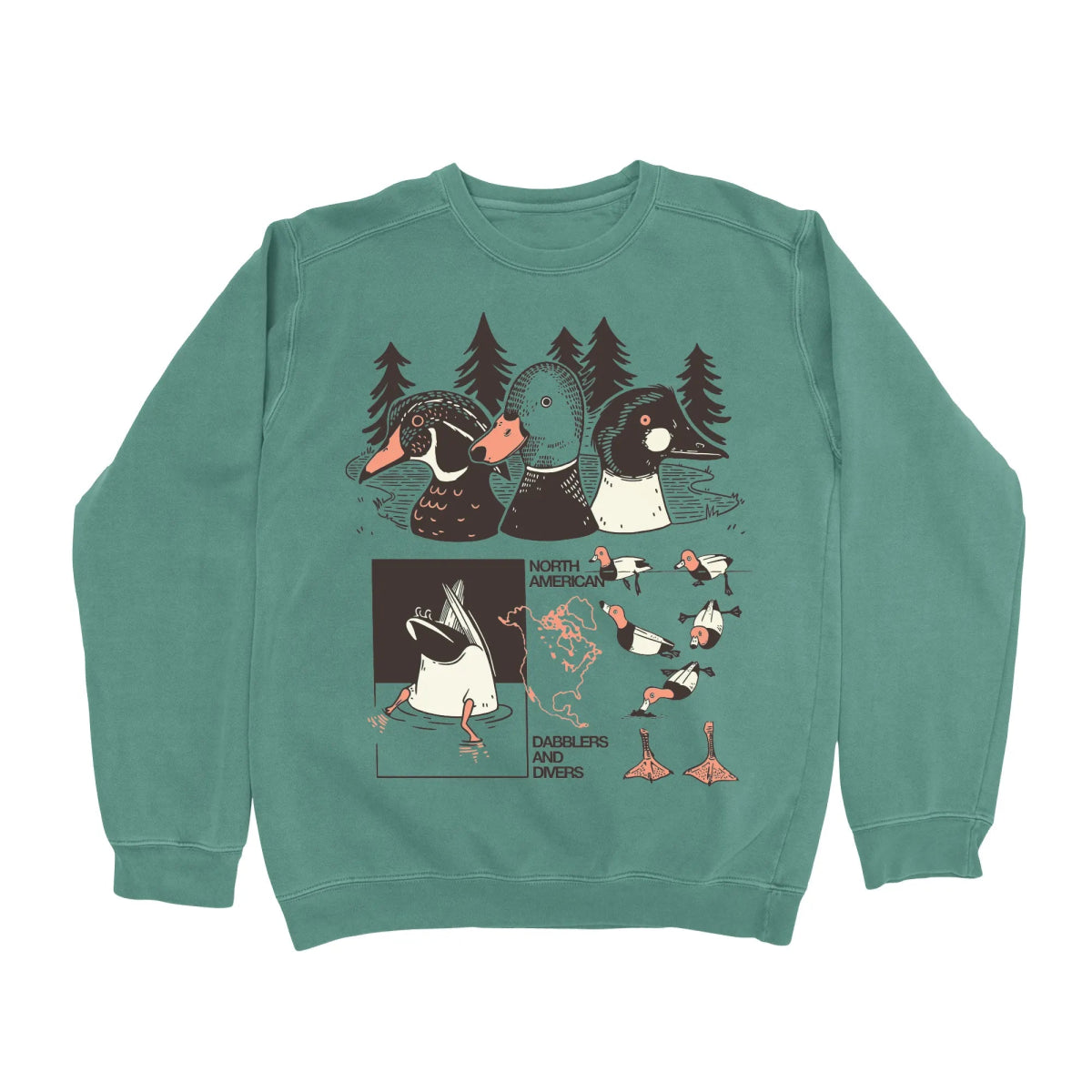 Bird Collective - Duck Trio Sweatshirt - S - Green