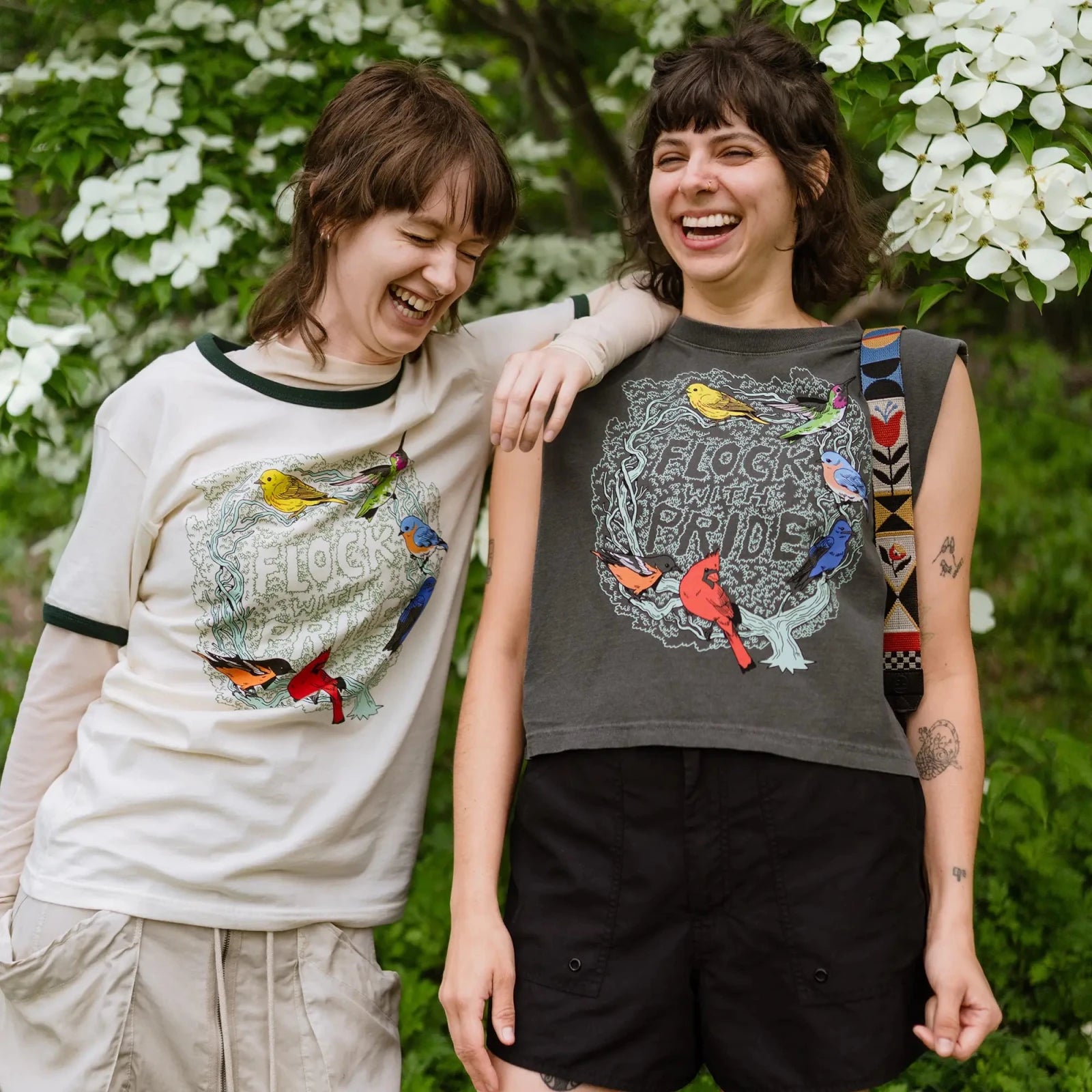Bird Collective - Flock with Pride Tank - S - Pepper