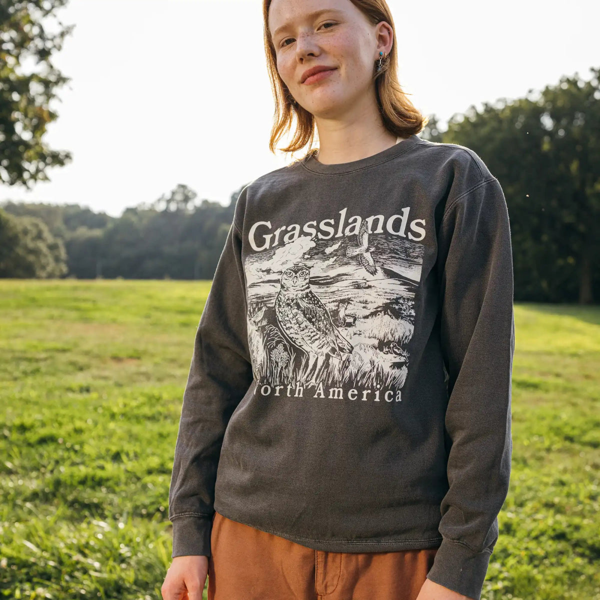 Bird Collective - Grasslands Sweatshirt - S - Pepper