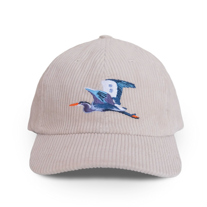 Bird Collective - Great Blue Heron Corduroy Hat - Ivory - 