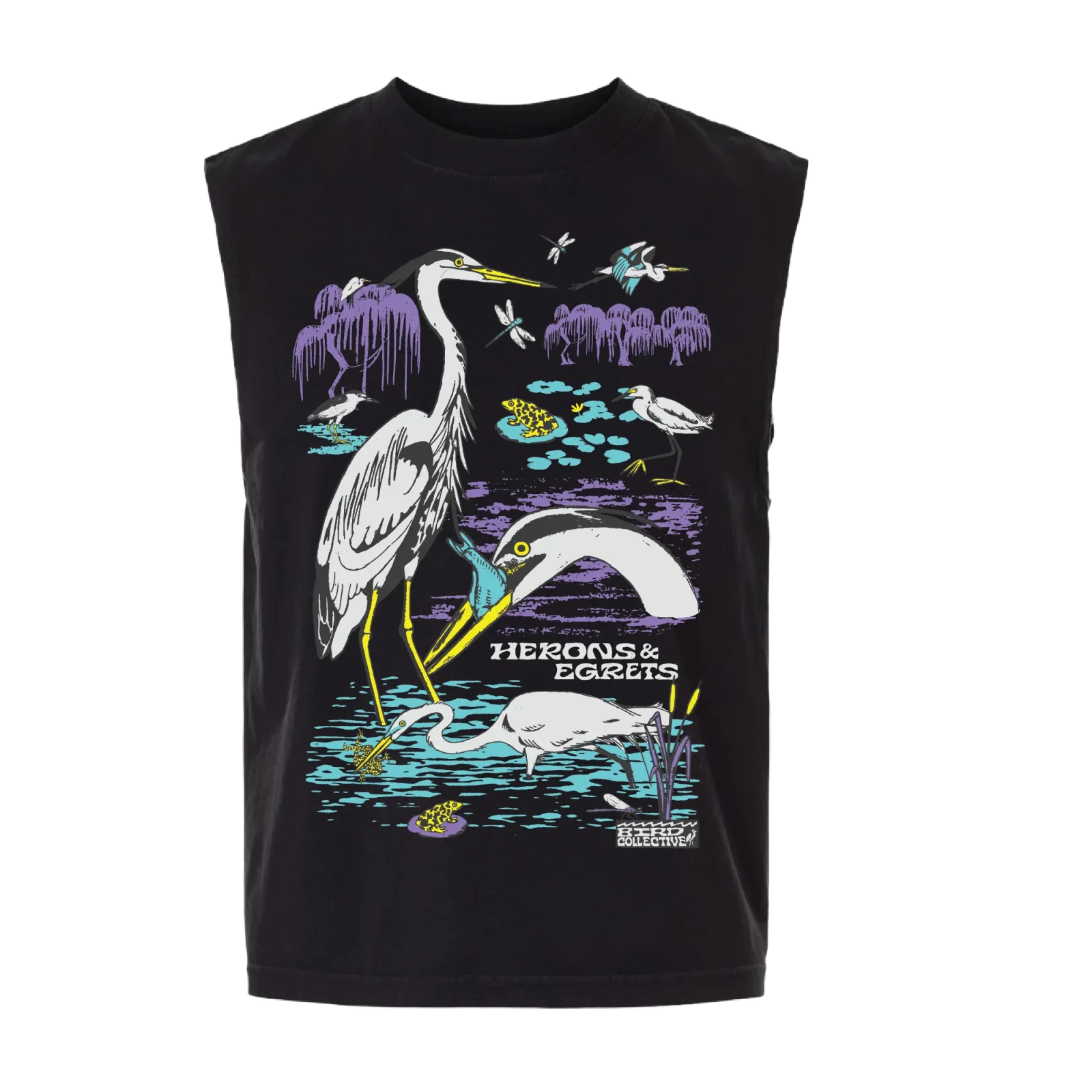 Bird Collective - Herons and Egrets Tank - S - Black