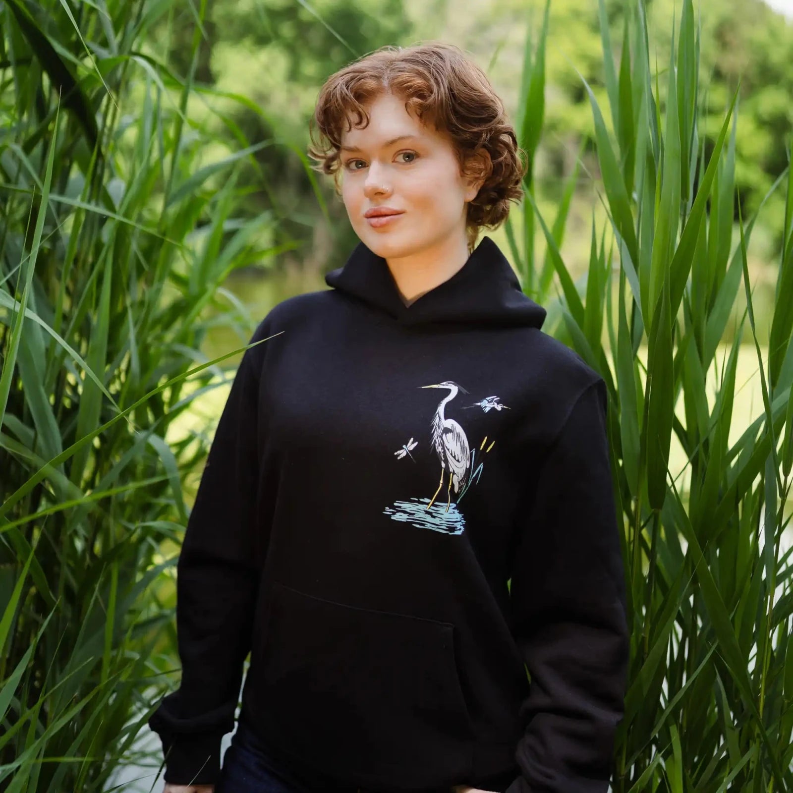 Bird Collective - Herons & Egrets Hoodie - XS - Black