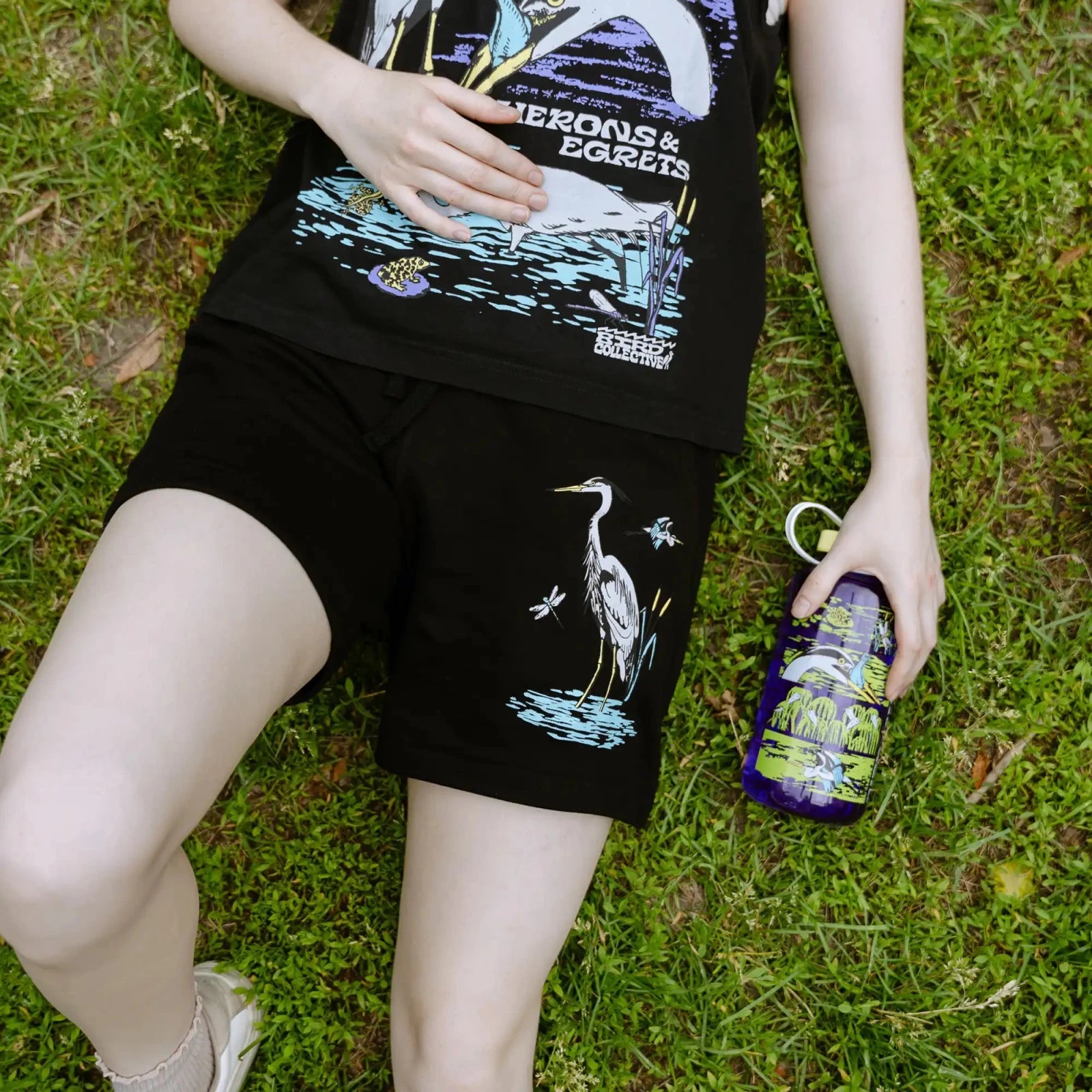 Bird Collective - Herons & Egrets Shorts - XS - Black