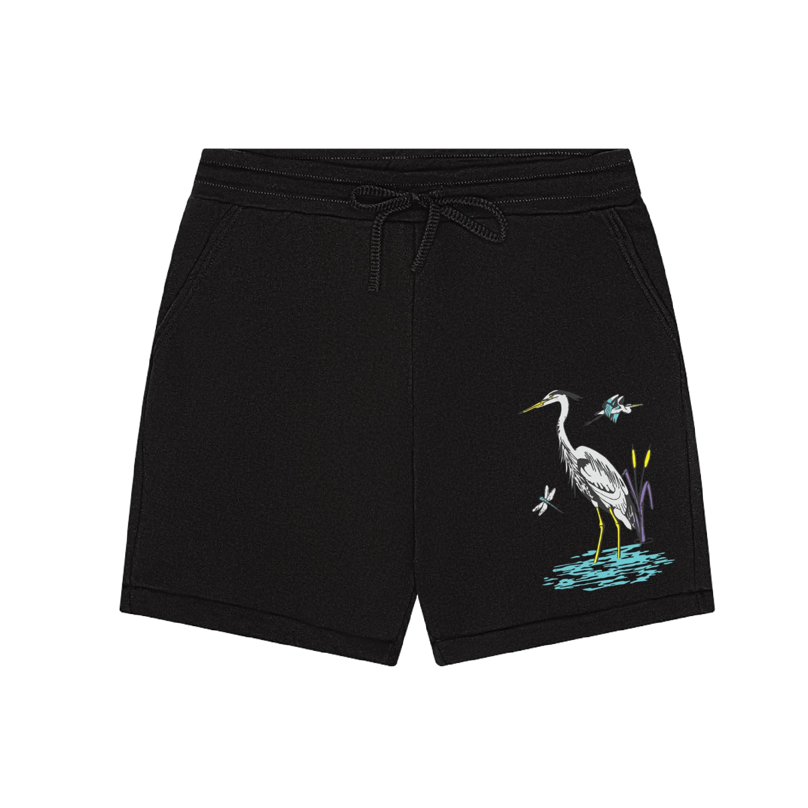Bird Collective - Herons & Egrets Shorts - XS - Black
