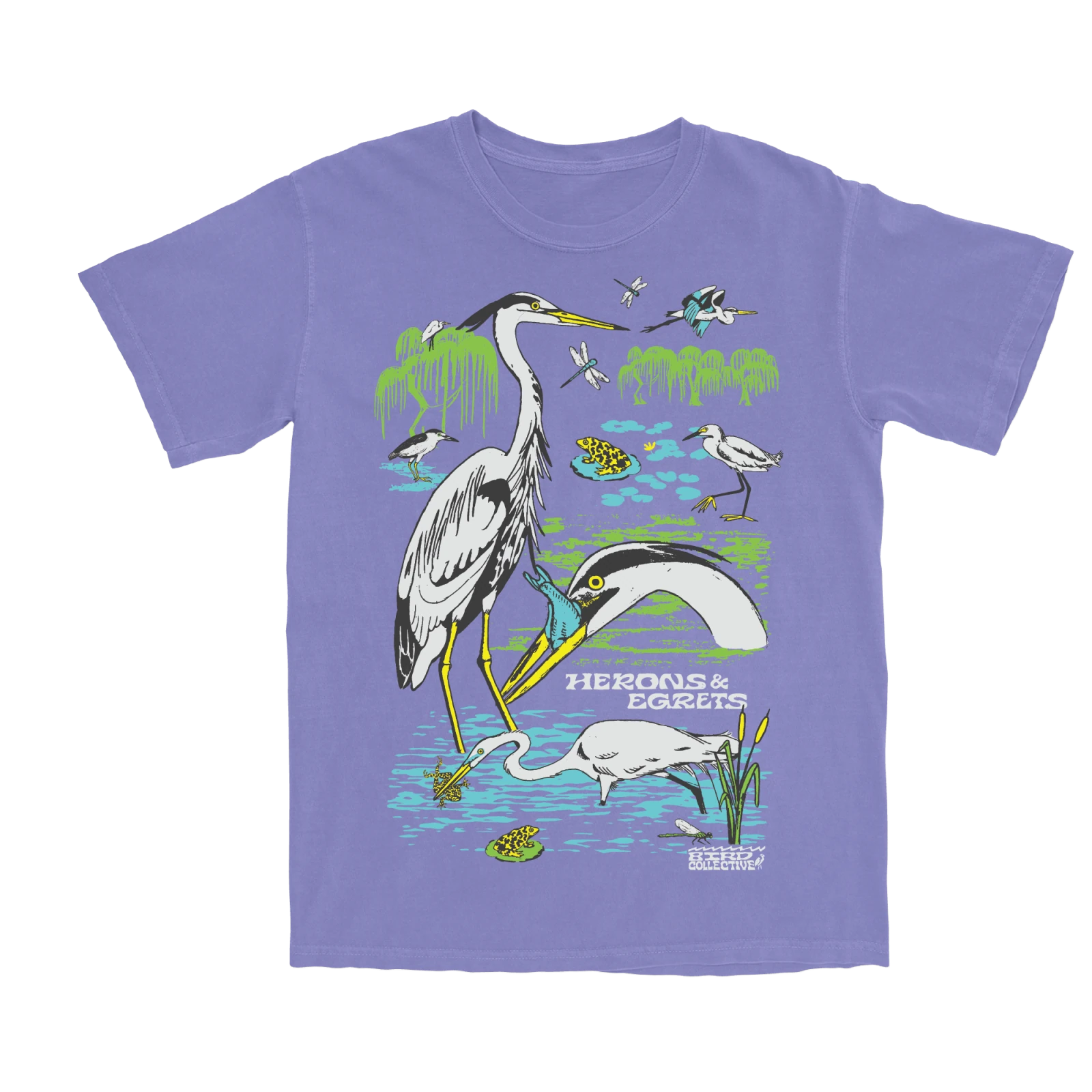 Bird Collective - Herons & Egrets Tee - S - Violet