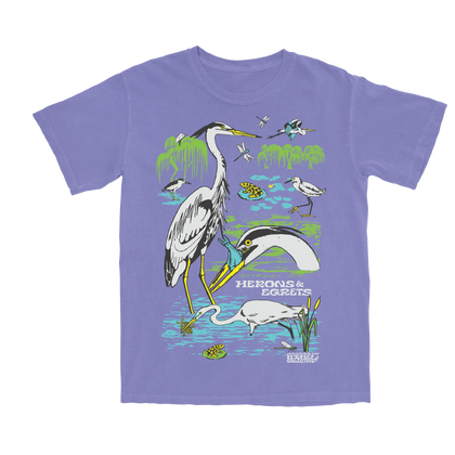 Bird Collective - Herons & Egrets Tee - S - Violet