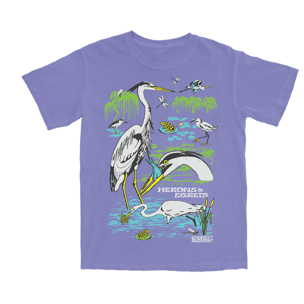 Bird Collective - Herons & Egrets Tee - S - Violet