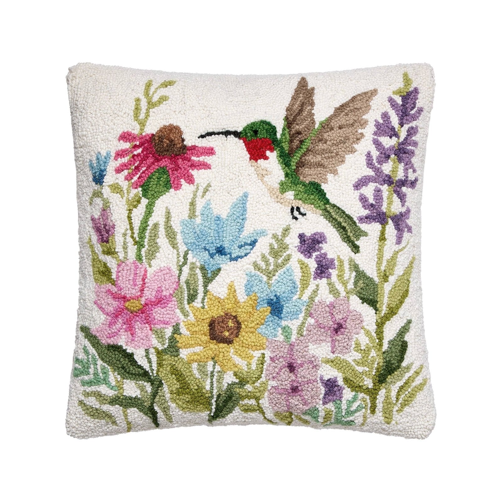 Bird Collective - Hummingbird Wildflower Hook Pillow - 