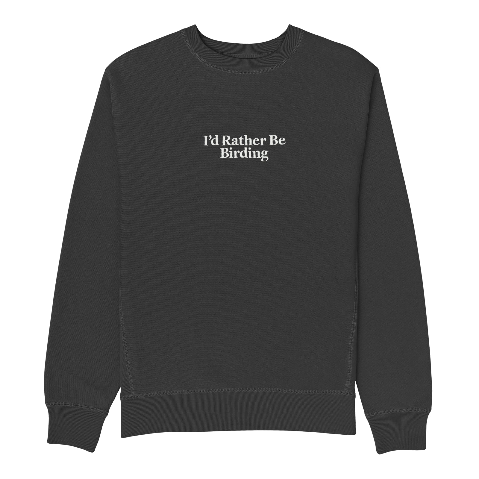 Bird Collective - I'd Rather Be Birding Embroidered Sweatshirt - XS - Black