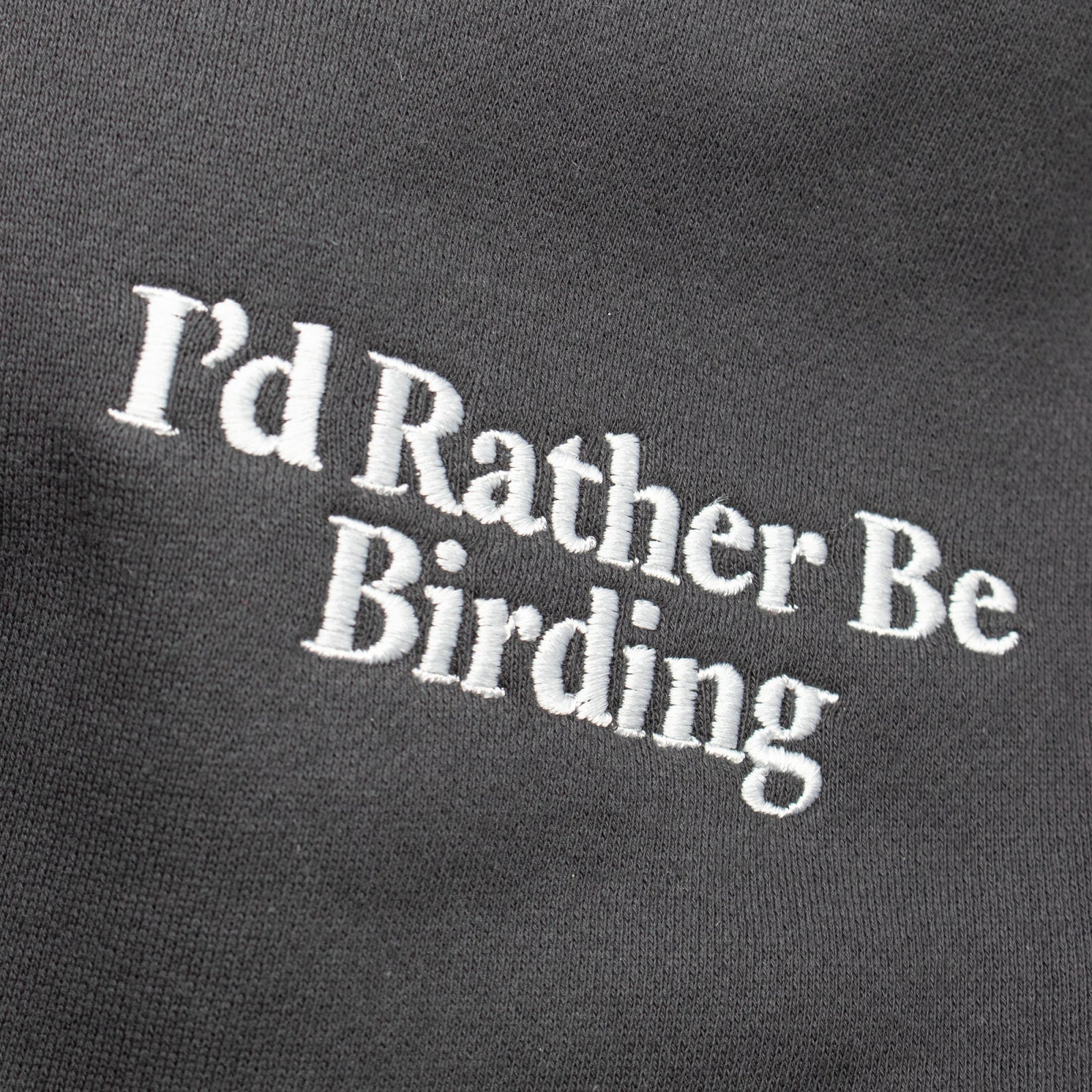 Bird Collective - I'd Rather Be Birding Embroidered Sweatshirt - XS - Black