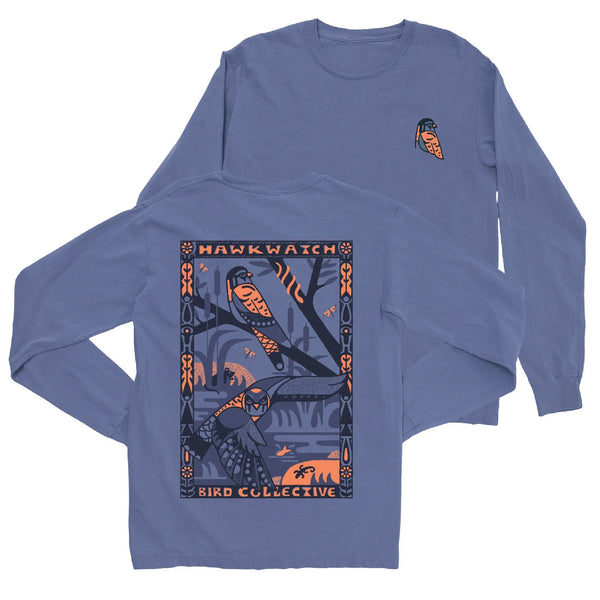 Bird Collective - Kestrel Long Sleeve T-Shirt - S - Lazuli