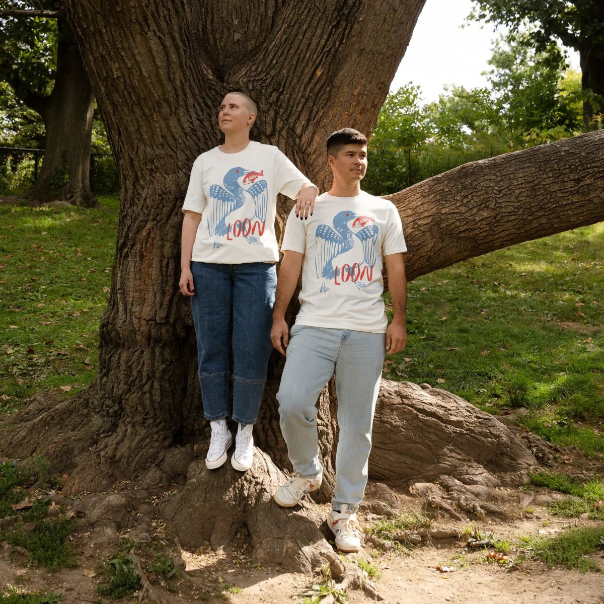 Bird Collective - Lightweight Loon Tee - XS - Vintage White