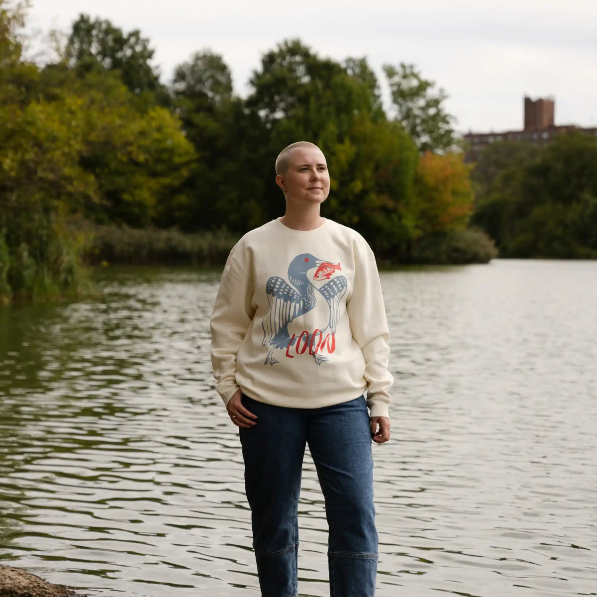 Bird Collective - Loon Sweatshirt - XS - Ivory