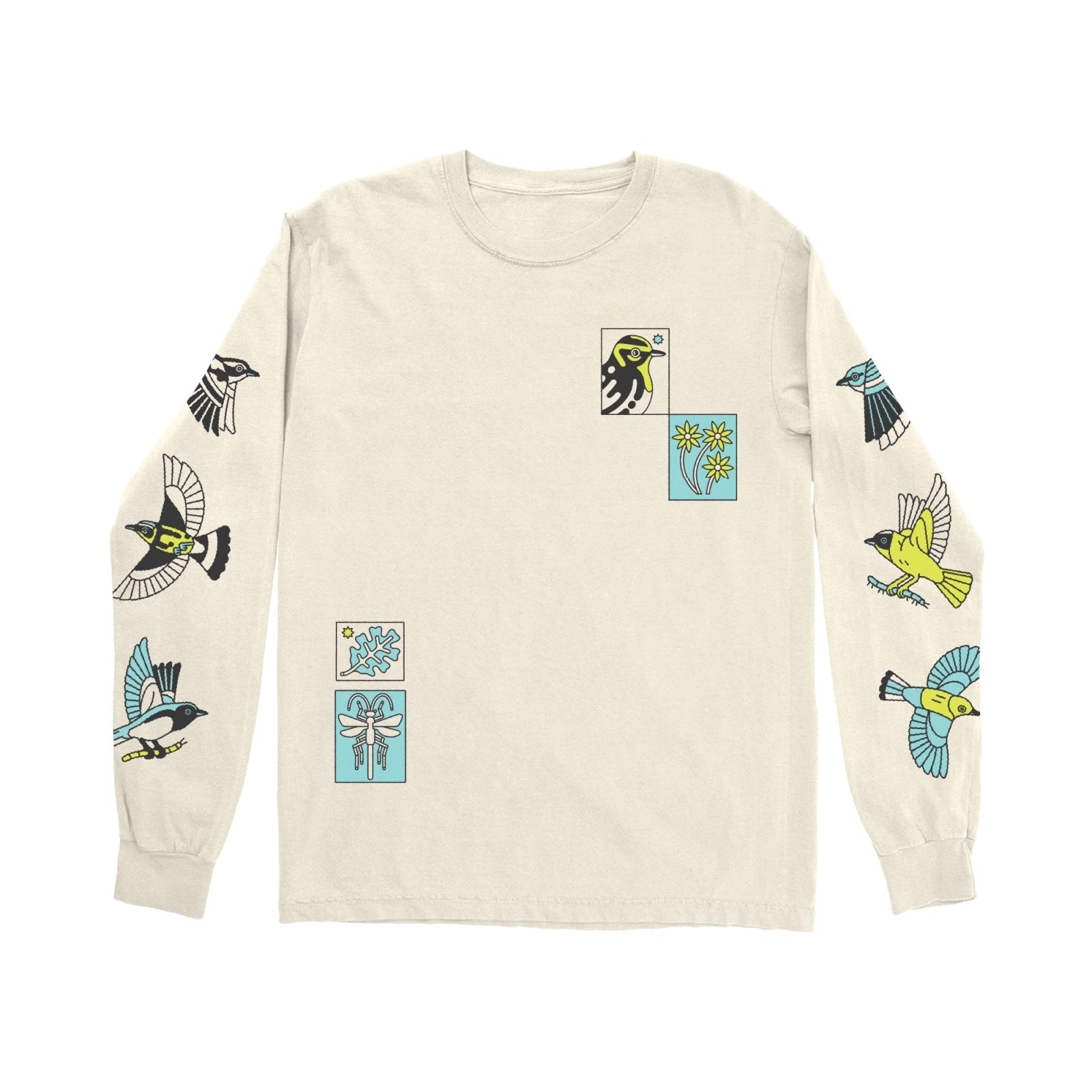 Bird Collective - Morning Flight Long Sleeve Tee - S - Ivory