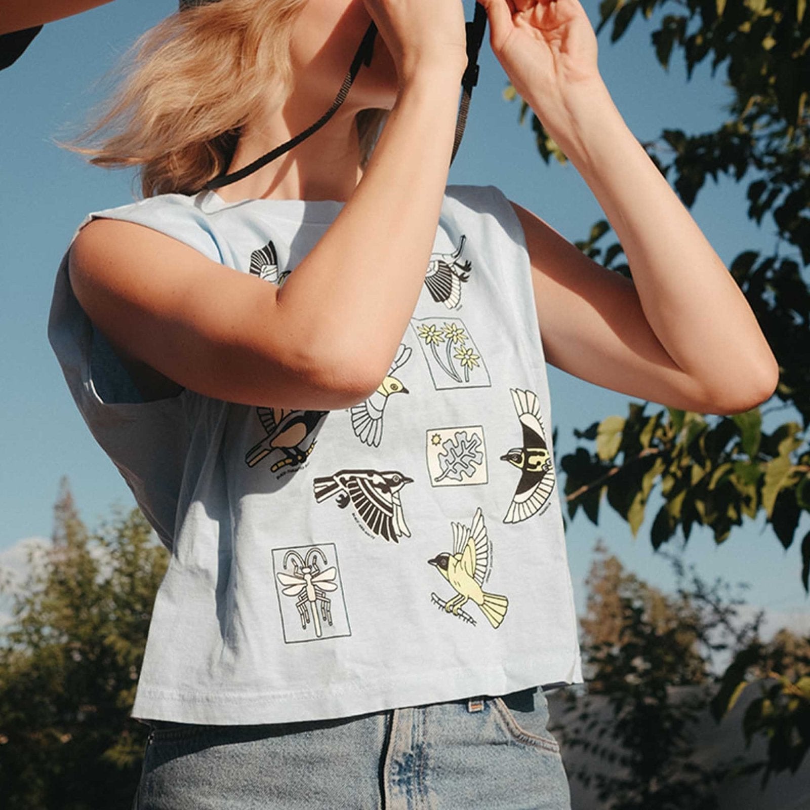 Bird Collective - Morning Flight Tank - S - Powder Blue