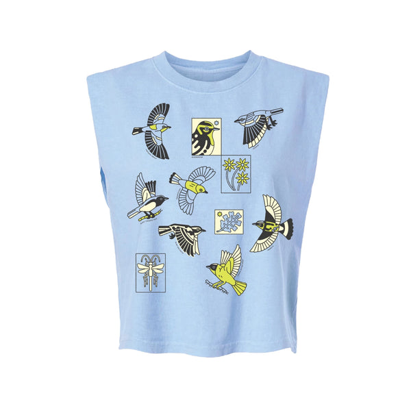 Bird Collective - Morning Flight Tank - S - Powder Blue