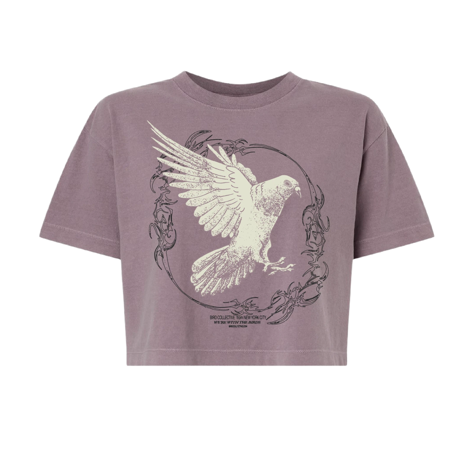Bird Collective - Pigeon Flight Cropped Tee - S - Mauve