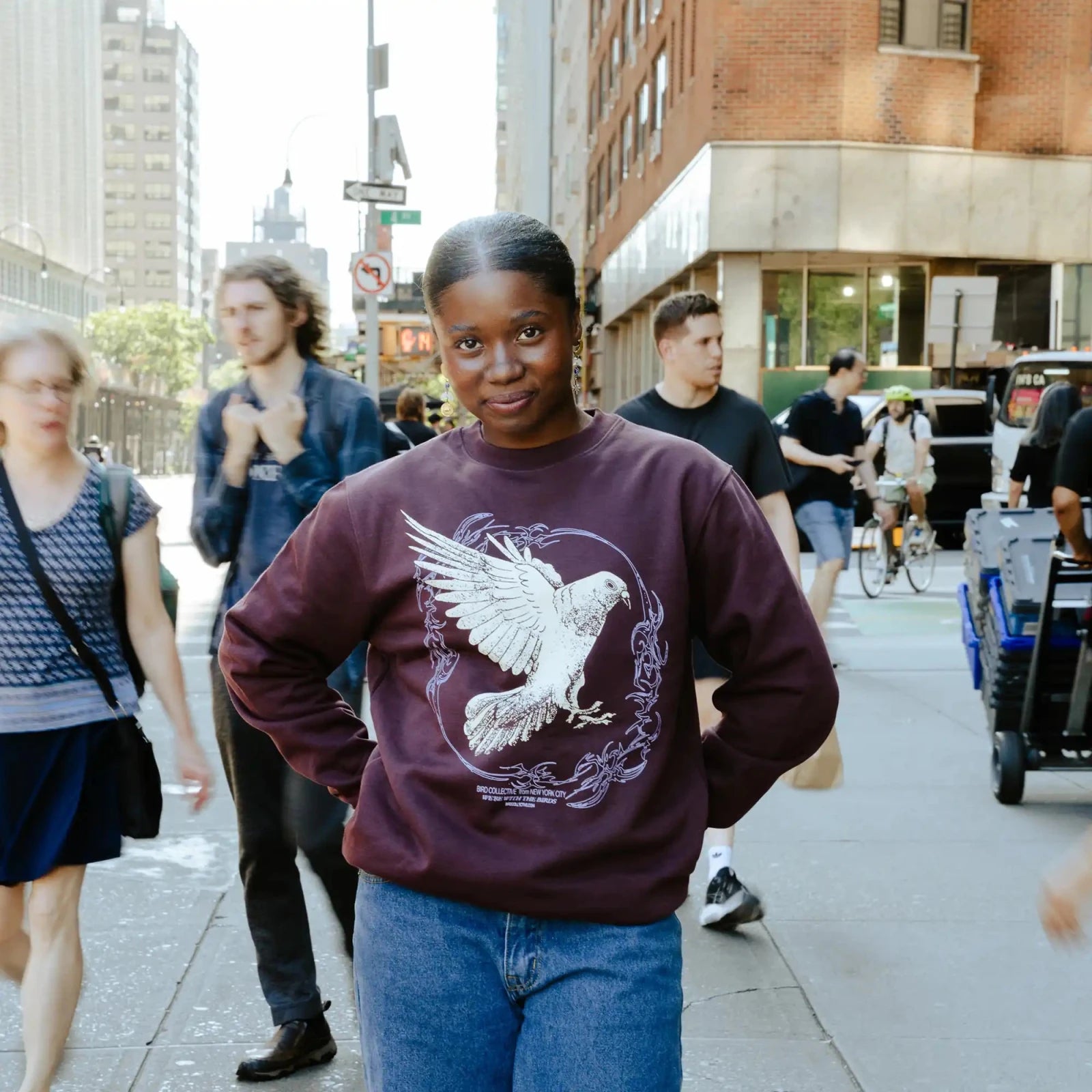 Bird Collective - Pigeon Flight Sweatshirt - XXS - Eggplant