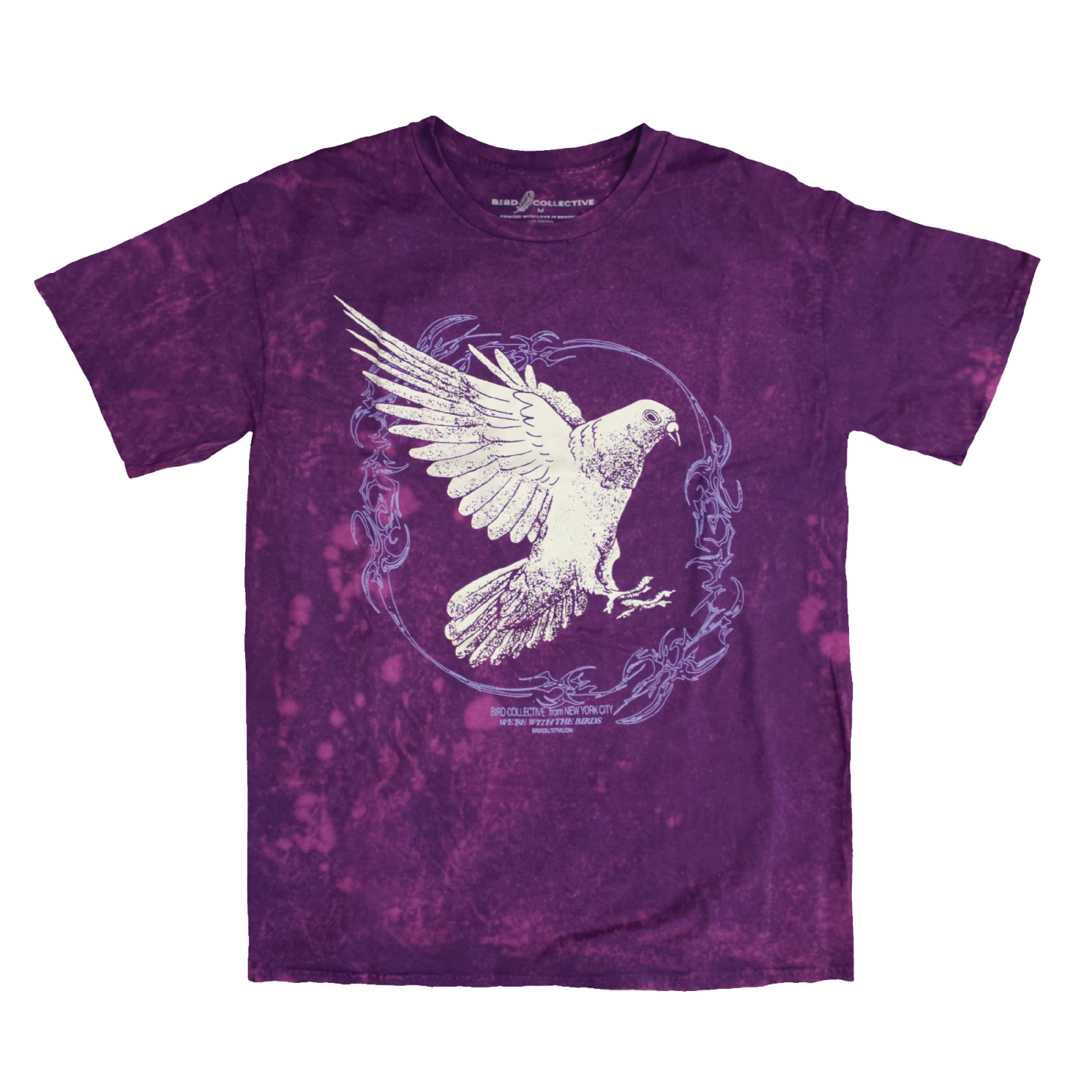 Bird Collective - Pigeon Flight Tie Dye Tee - S - Purple Haze Tie Dye