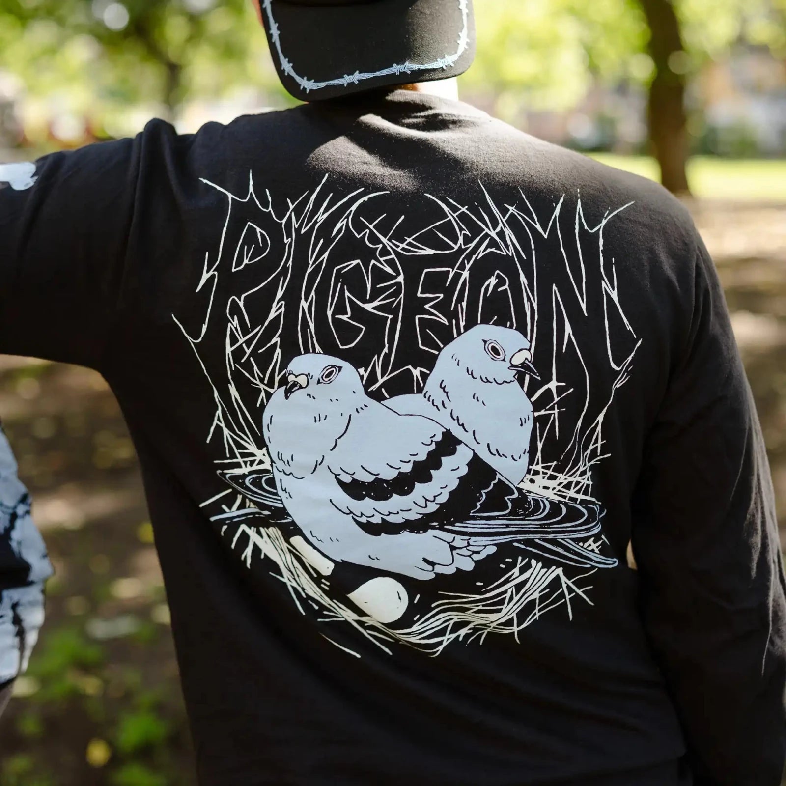 Bird Collective - Pigeon Nest Long Sleeve Tee - S - Black