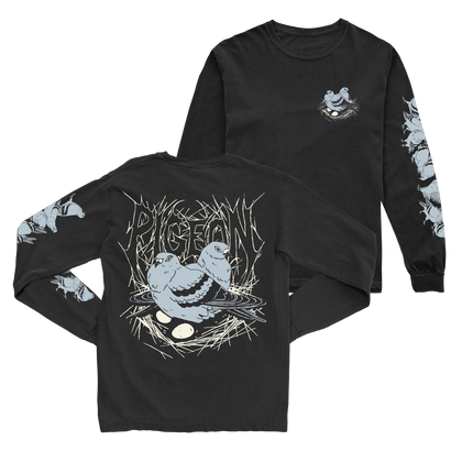 Bird Collective - Pigeon Nest Long Sleeve Tee - S - Black