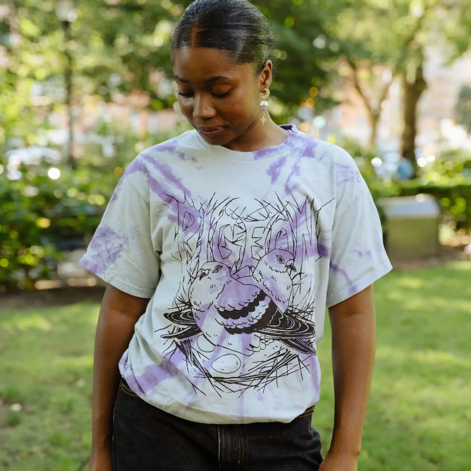 Bird Collective - Pigeon Nest Tie Dye Tee - S - Stormcloud Tie-Dye