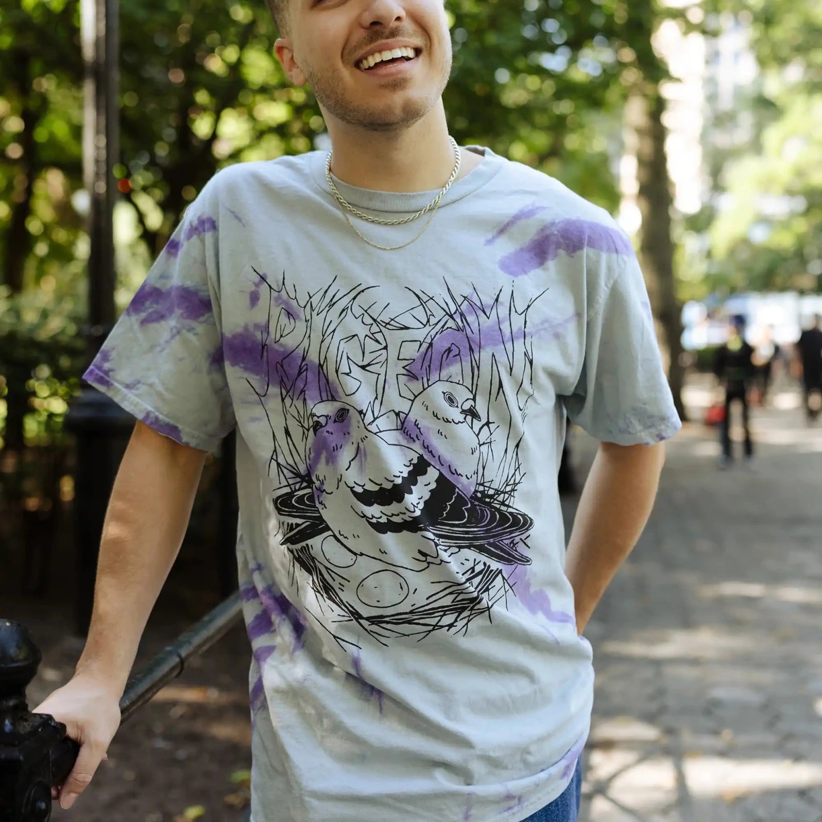 Bird Collective - Pigeon Nest Tie Dye Tee - S - Stormcloud Tie-Dye