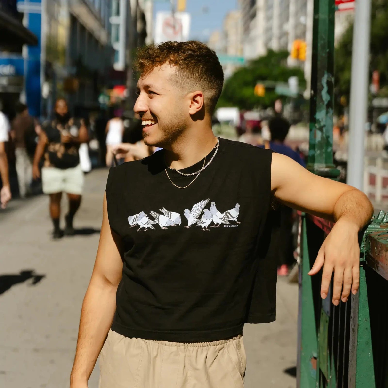 Bird Collective - Pigeon Sidewalk Tank - S - Black