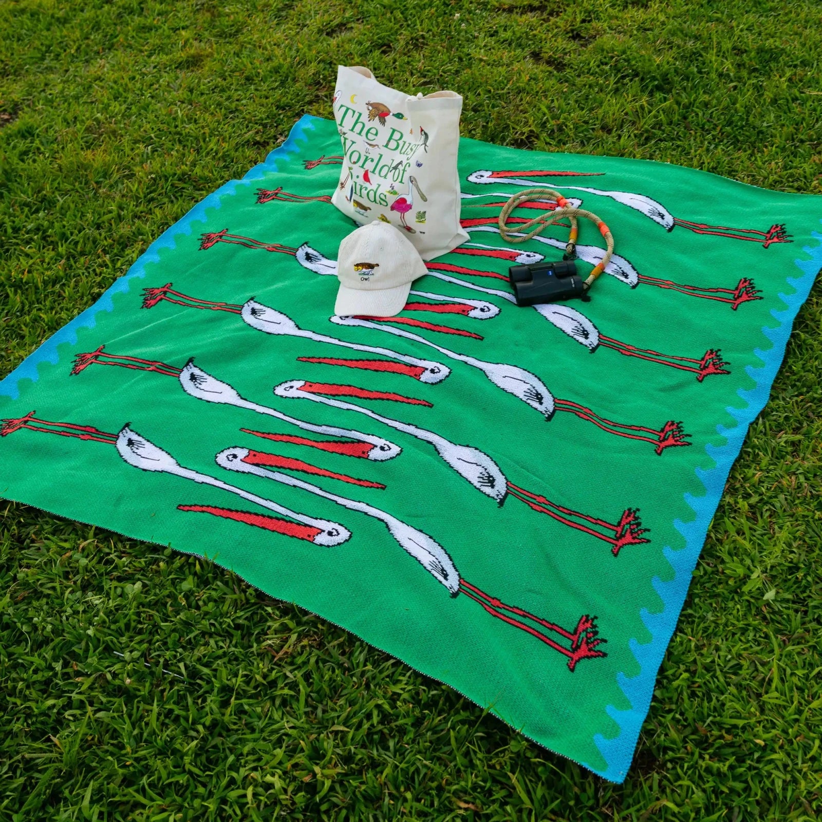 Bird Collective - Richard Scarry Egret Knit Blanket - 
