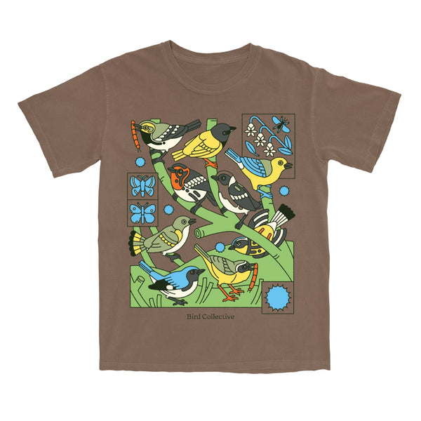Bird Collective - Warbler Tee - S - Brown