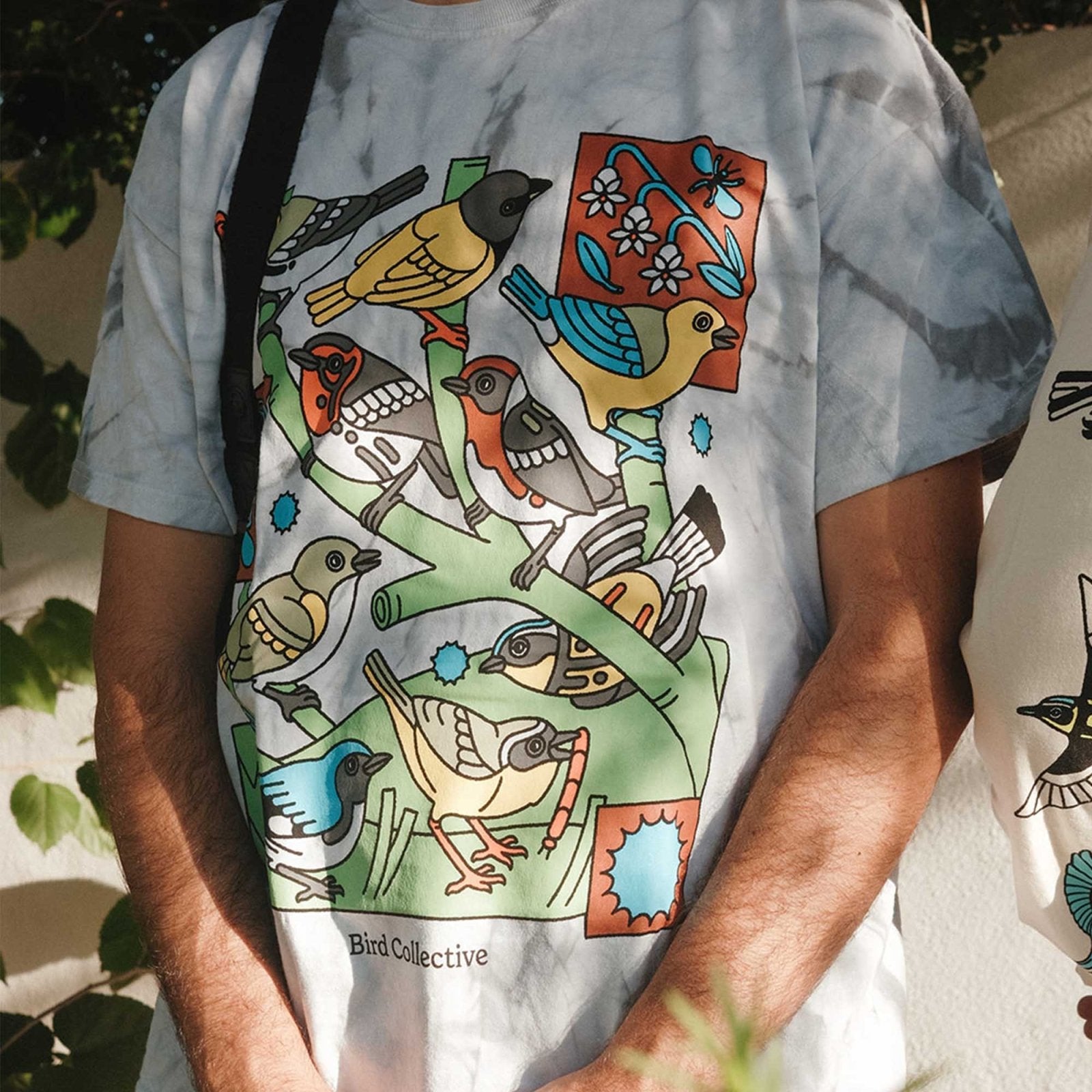 Bird Collective - Warbler Tie Dye Tee - S - Silver Tie Dye