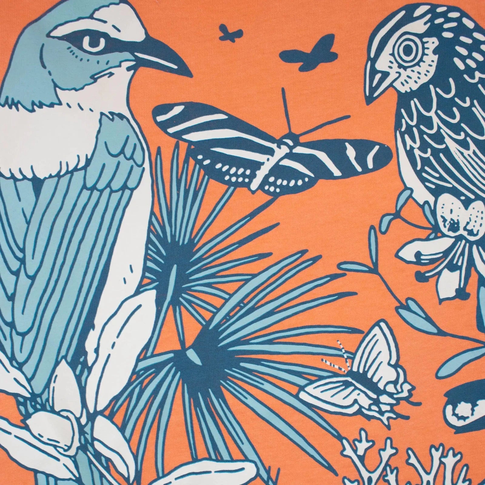 Bird Collective - Wild Florida Long Sleeve Tee - S - Orange