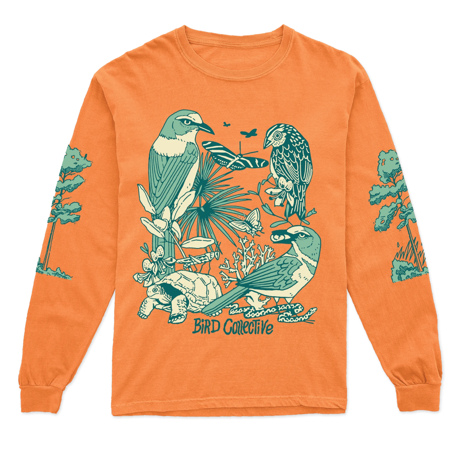 Bird Collective - Wild Florida Long Sleeve Tee - S - Orange