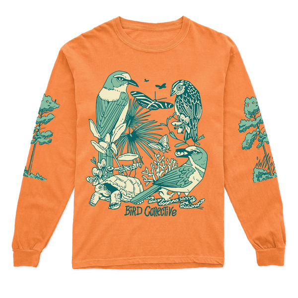Bird Collective - Wild Florida Long Sleeve Tee - S - Orange