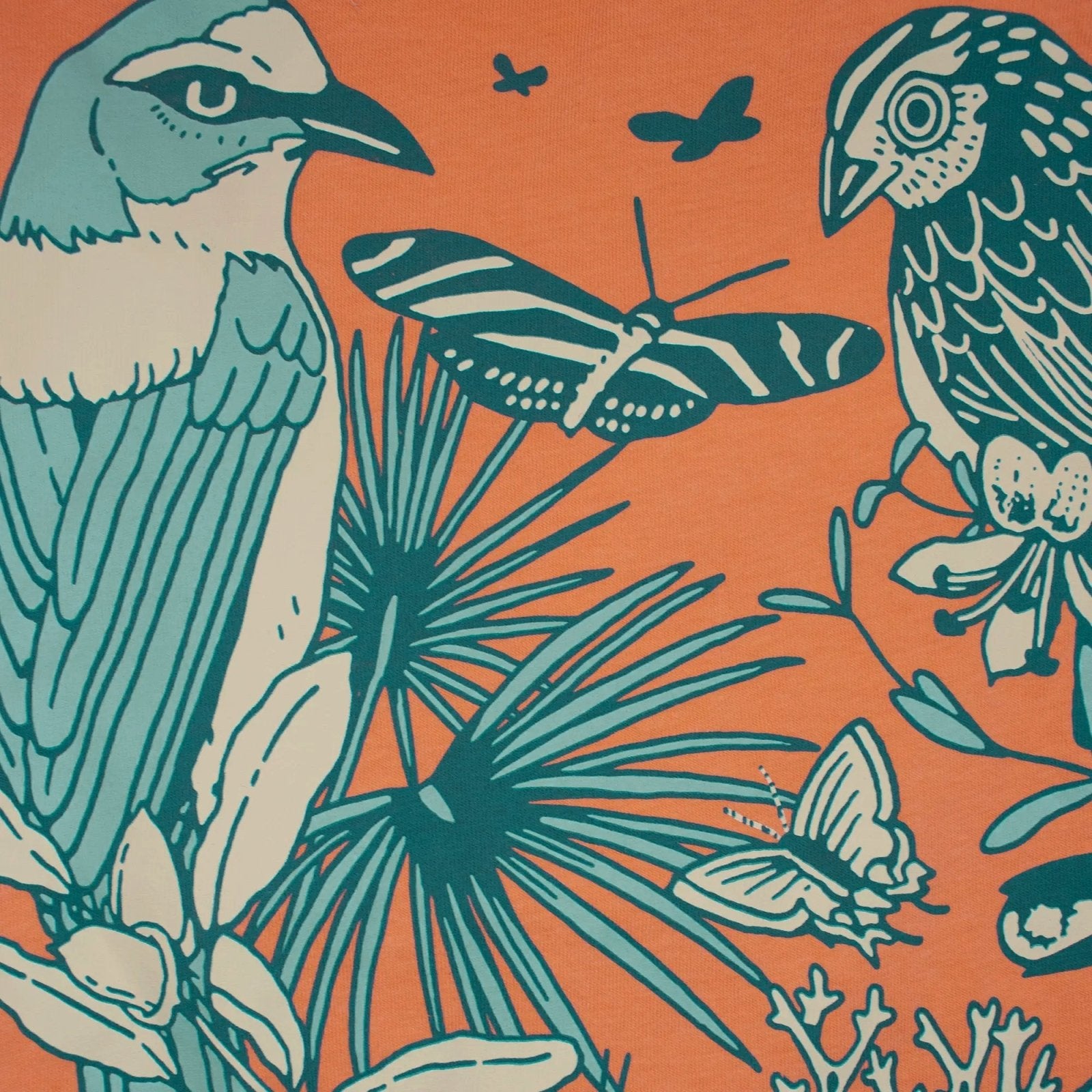Bird Collective - Wild Florida Long Sleeve Tee - S - Orange