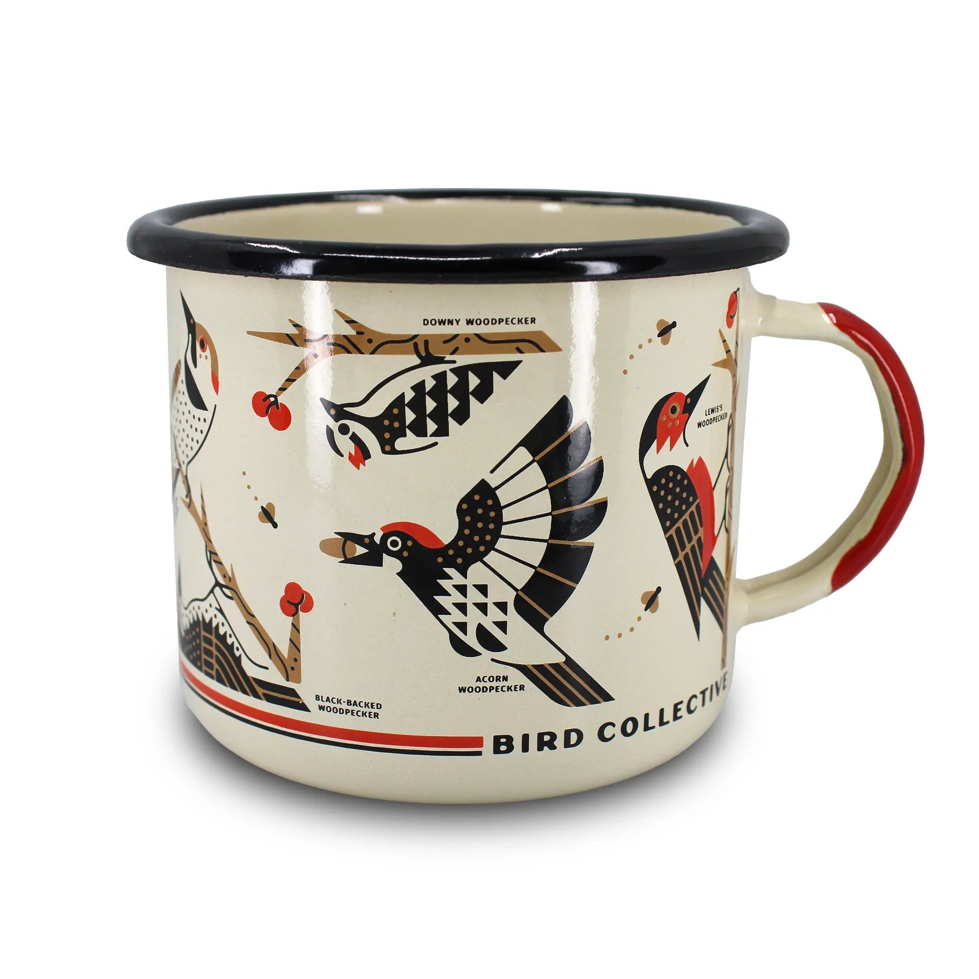 Bird Collective - Woodpeckers of North America Enamel Mug - -