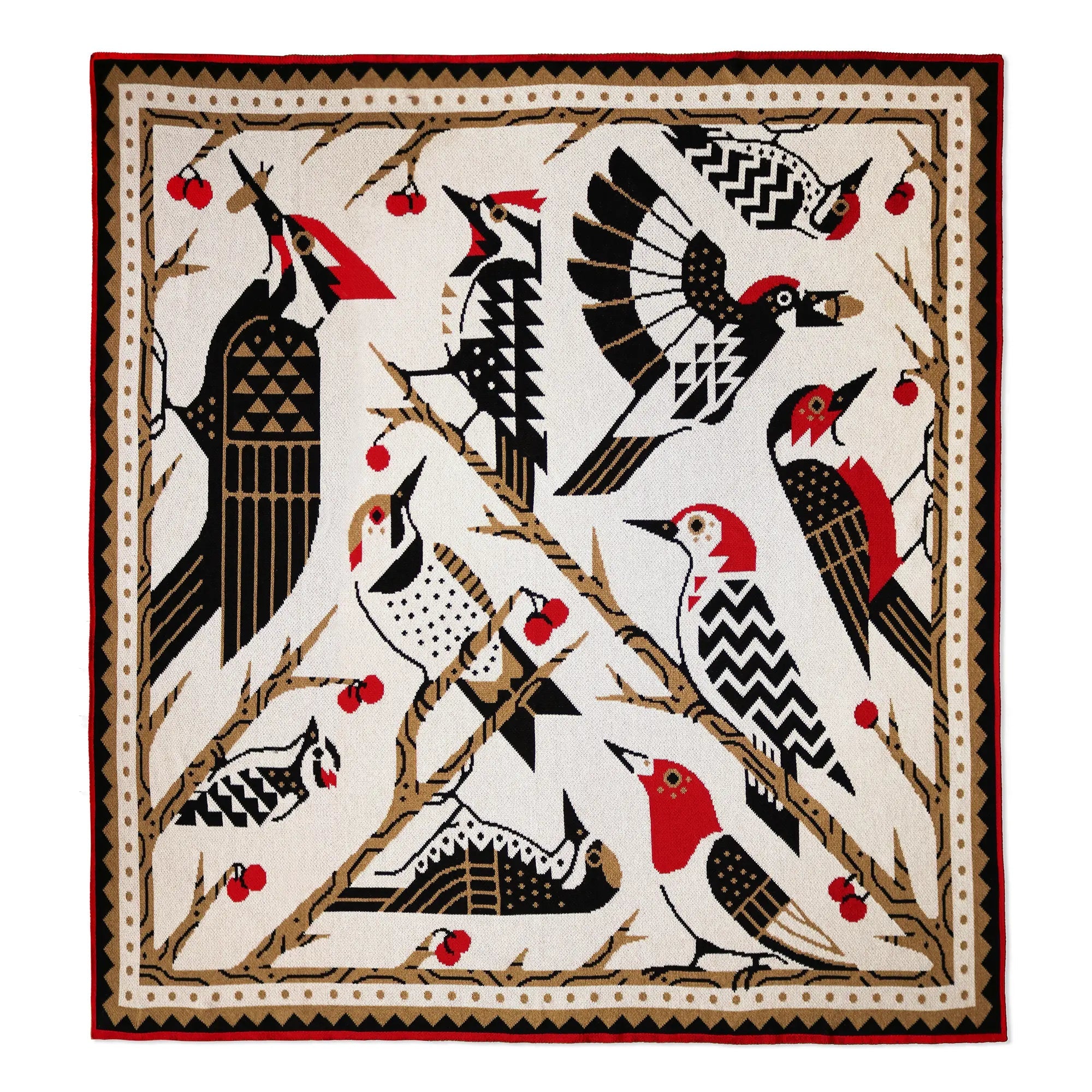 Bird Collective - Woodpeckers of North America Knit Blanket - -