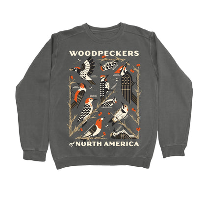 Bird Collective - Woodpeckers of North America Sweatshirt - S - Pepper