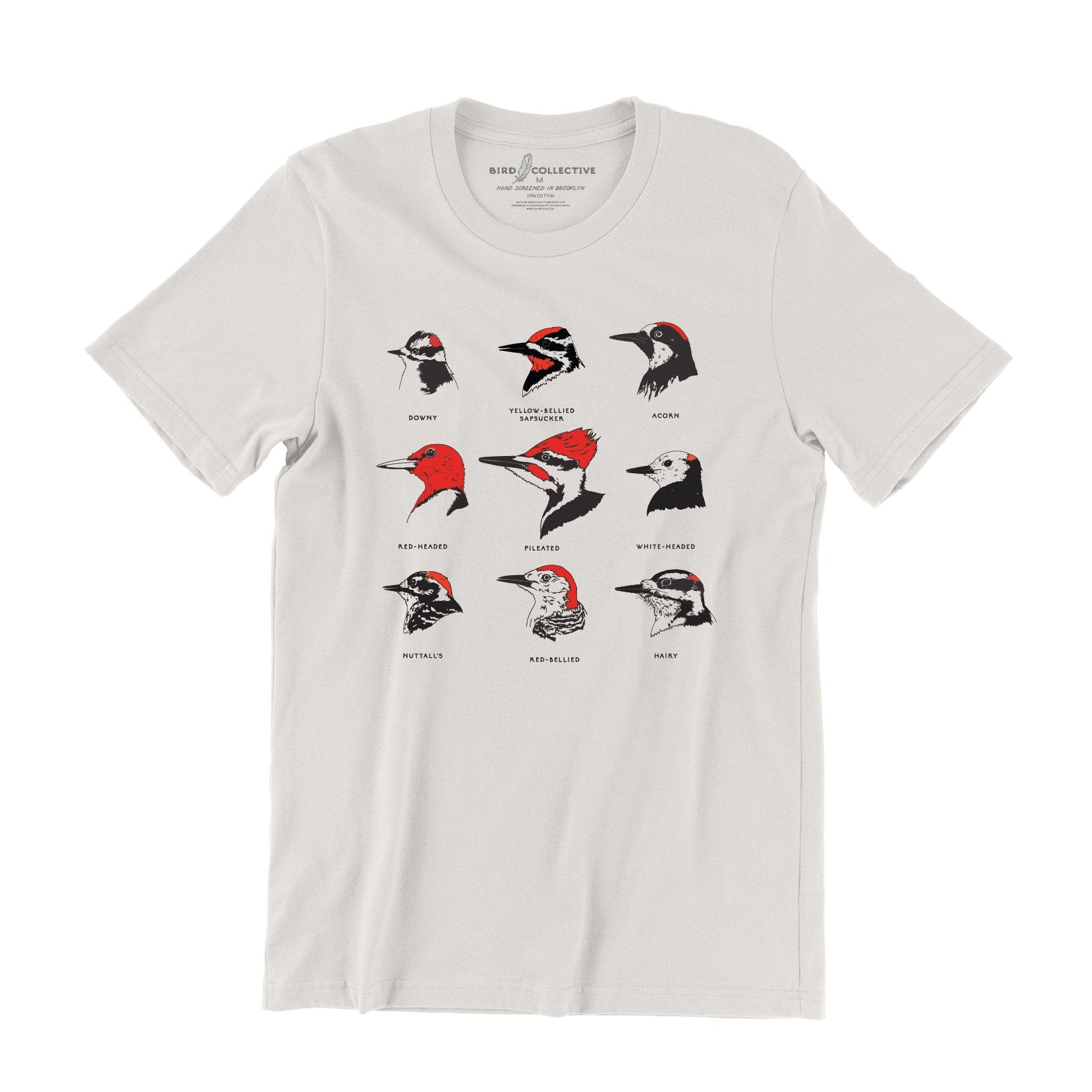 Bird Collective - Woodpeckers T-Shirt - XS - Vintage White