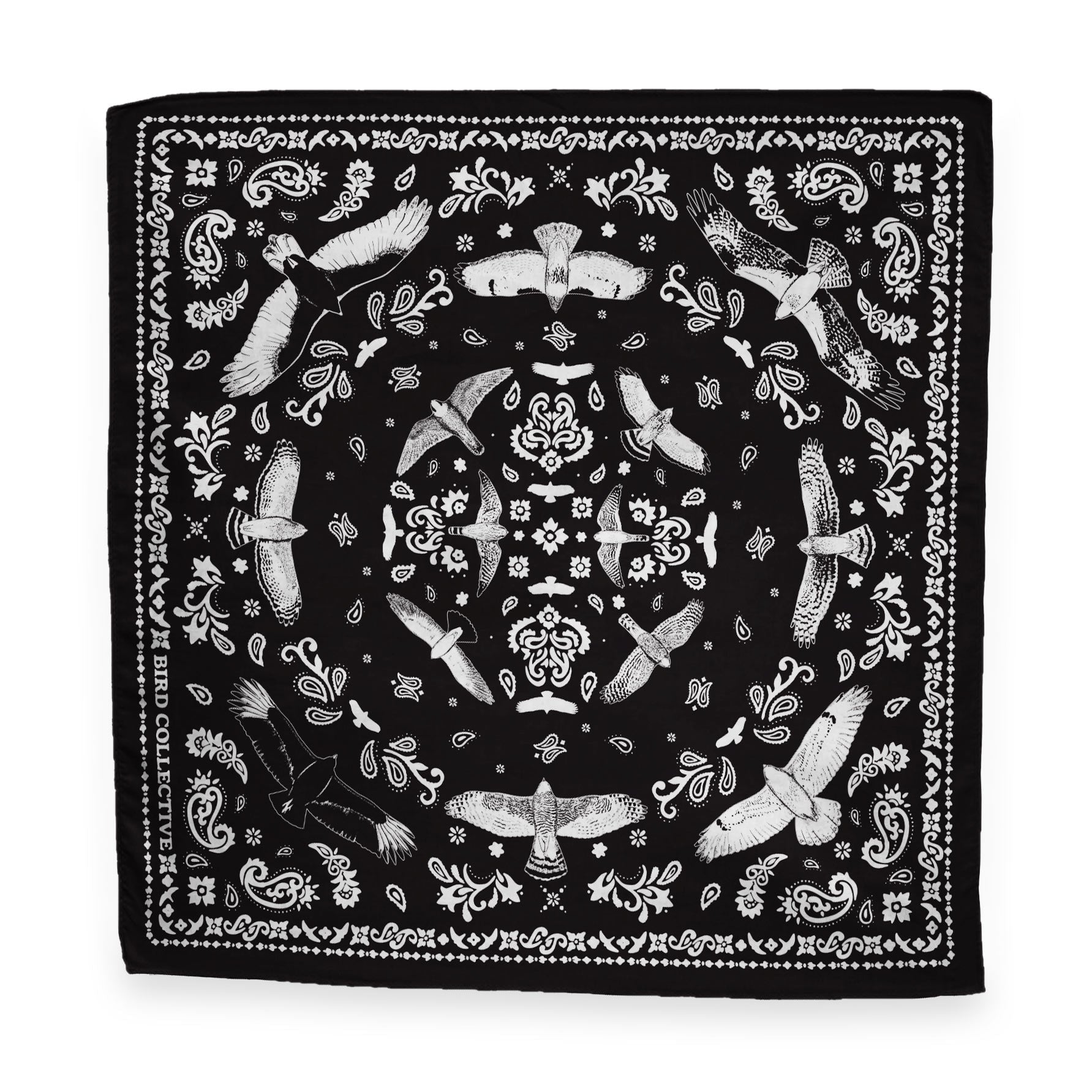 Bird Collective - Hawks In Flight Bandana - Black -